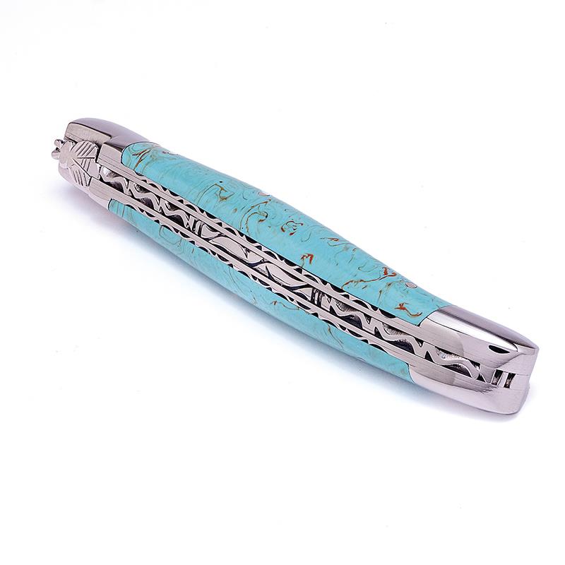 Turquoise Damascus Blade Knife